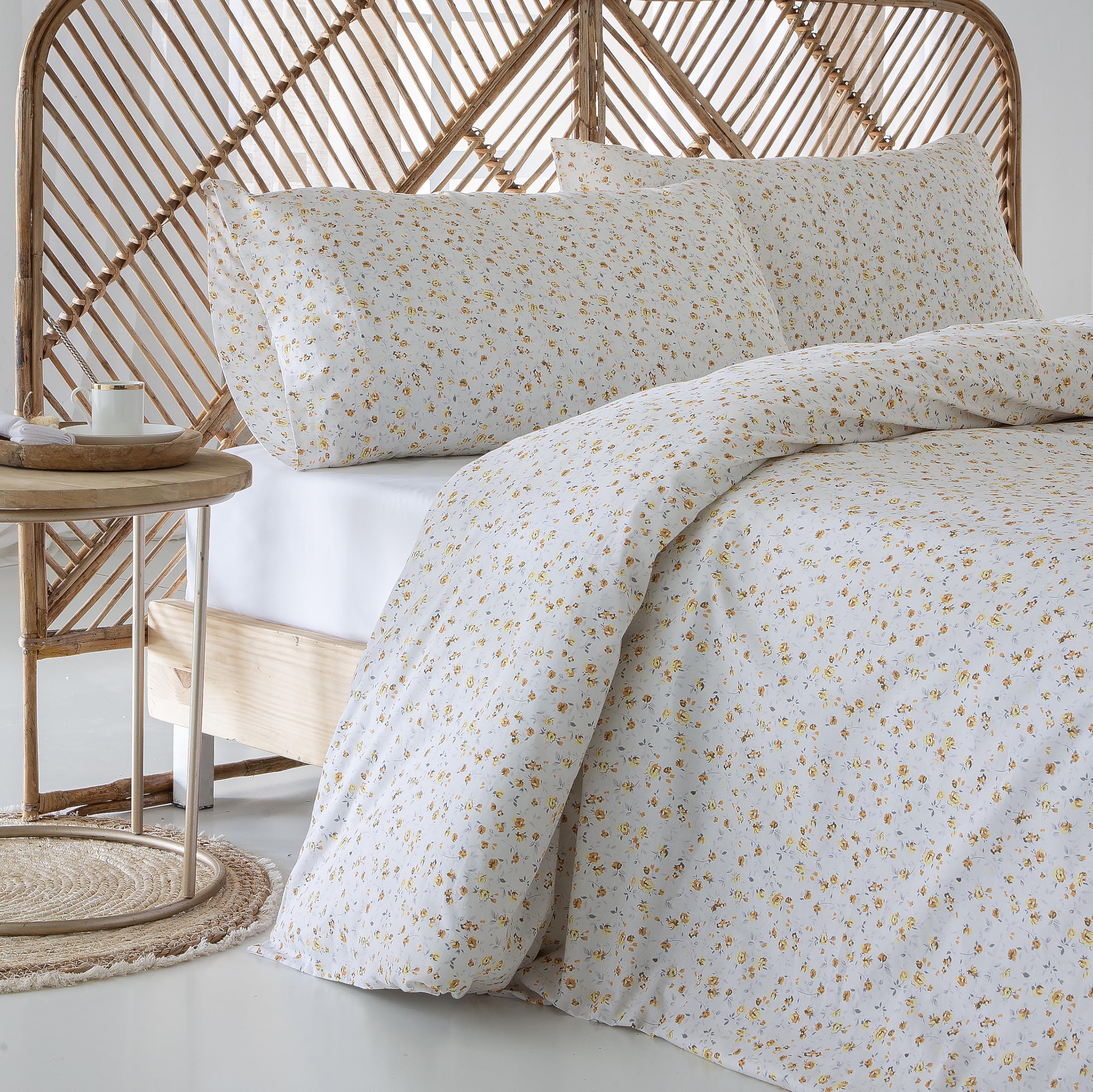 COTTON ARTean Funda Nórdica Cama 150 Algodón NANSA Beige Botones