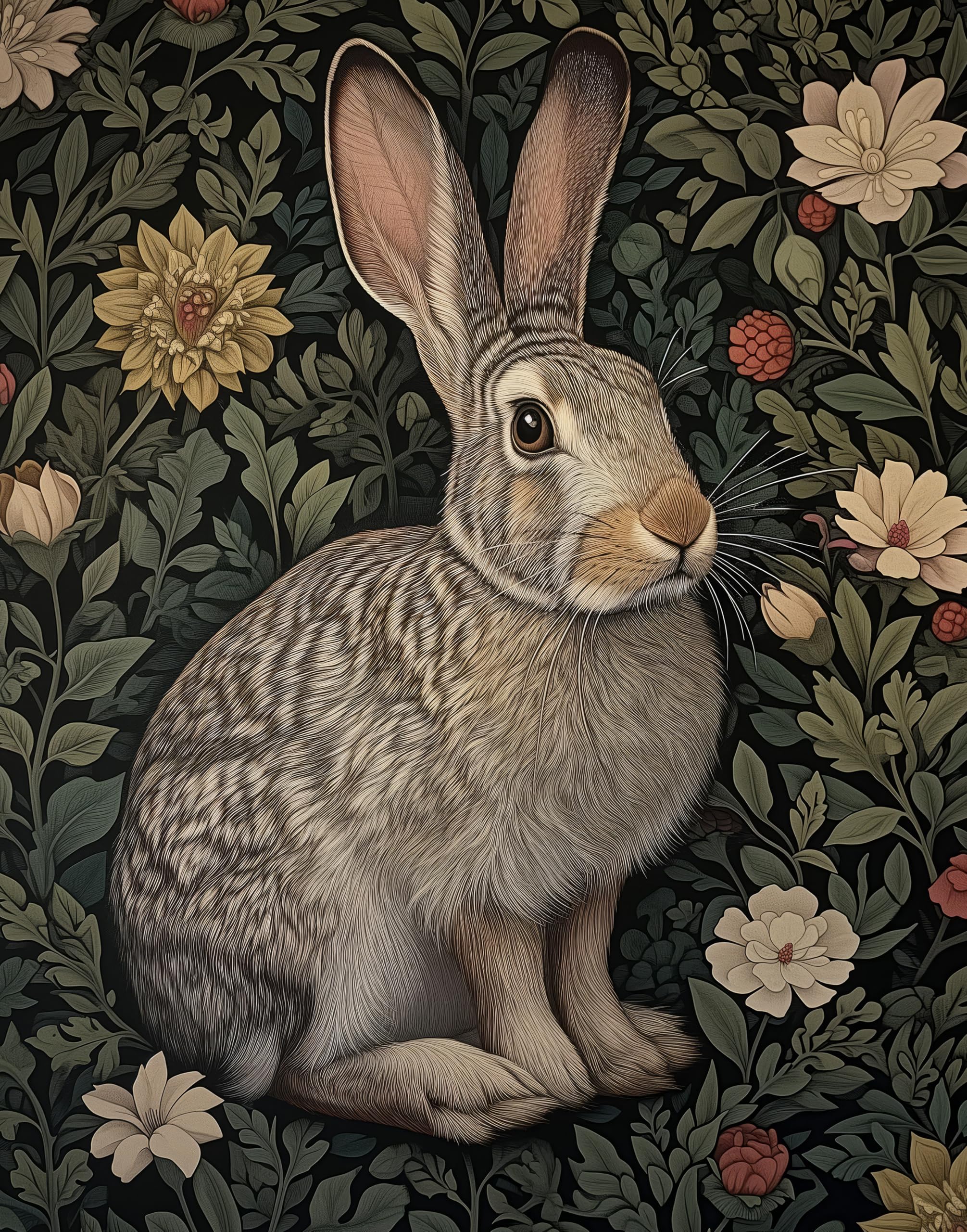 Amazon.com: Regal Rabbit - Vintage Wildlife Botanical 16x20