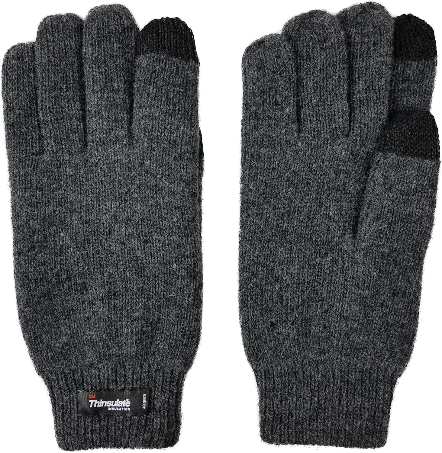 BRUCERIVER Men Pure Wool Knit Gloves with Thinsulate Lining and Elastic Rib Cuff - Image 6