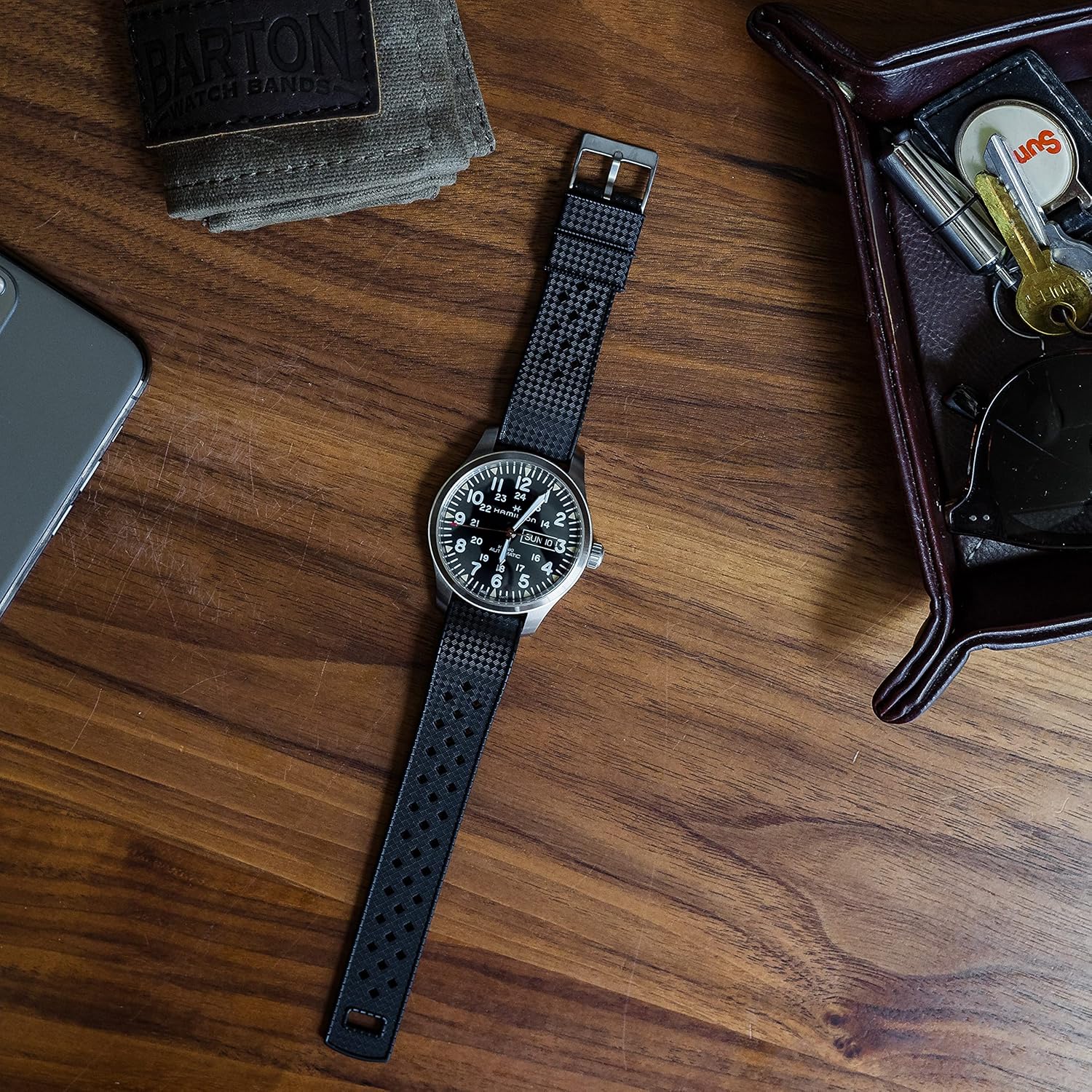 BARTON WATCH BANDS, 24mm Black - Tropical-Style 2 Watch Bands - Quick Release - Choose Strap Color & Width - Image 4