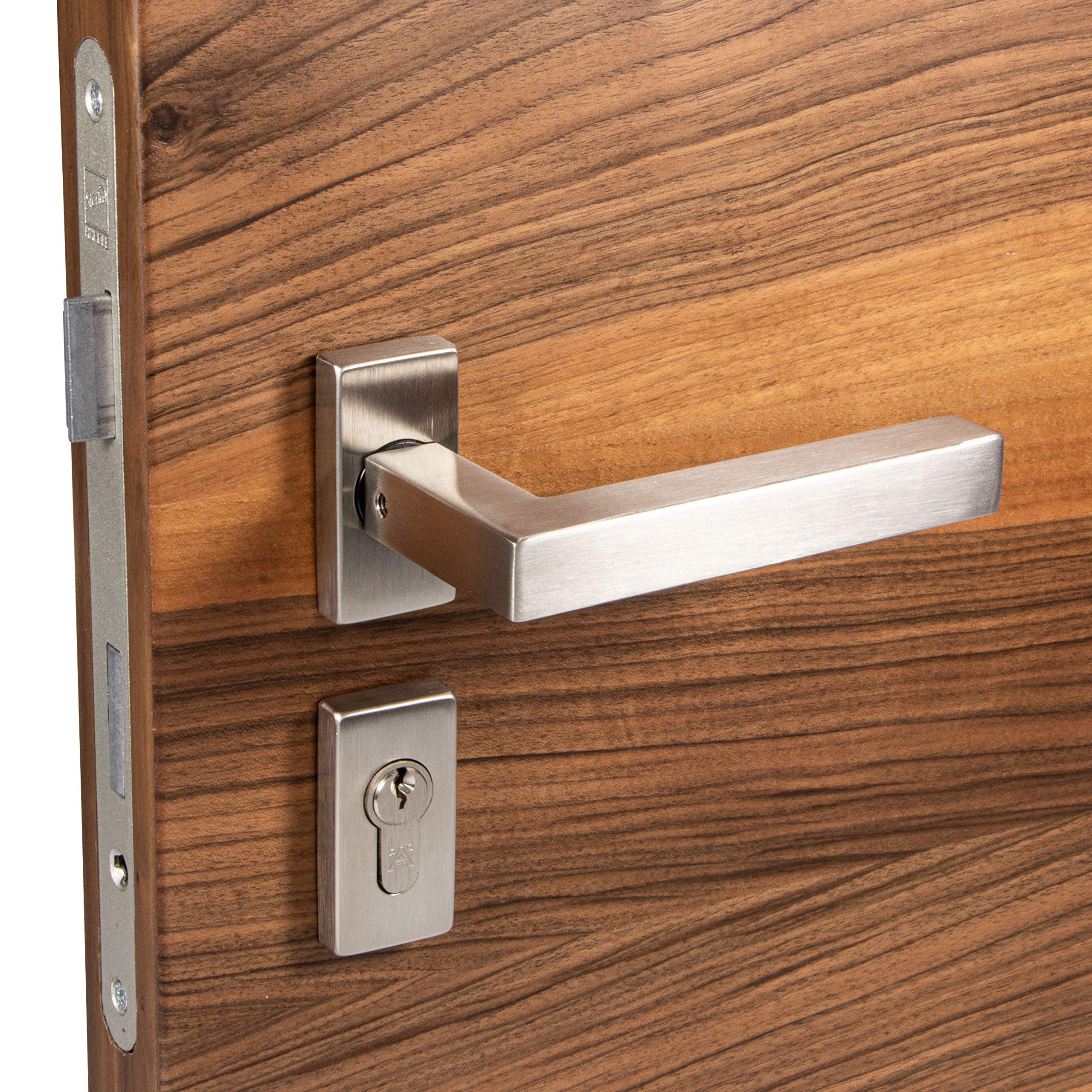 Poignée de porte inox sur rosace ovale ST EMILION