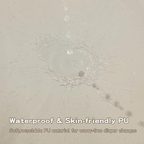 Miniatura 5 de Cambiador de pañales para bebé, cambiador de pañales de cuero con material de poliuretano impermeable y lavable, cambiador seguro y portátil para