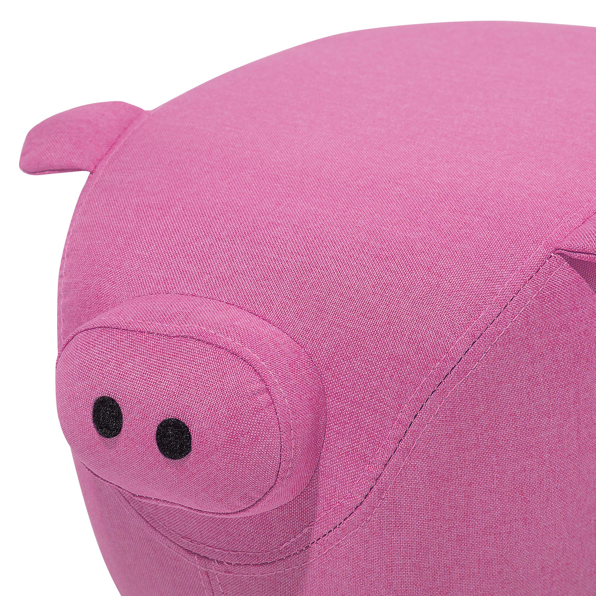 Beliani Verspielter Schweinchen-Hocker in Rosa Tierhocker für Kinder Piggy