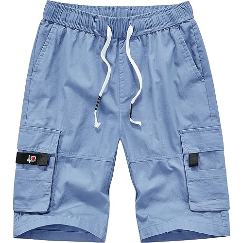 VtuAOL Women's Cargo Shorts Elastic Waist Comfy Cotton Loose Fit Shorts