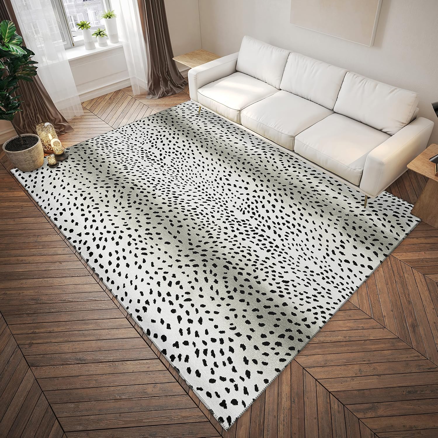 Addison Rugs Safari ASF33 Pearl Washable 3' x 5' Indoor Outdoor Area Rug, Easy Clean, Machine Washable, Non Shedding, Bedroom, Entry, Living Room, Dining Room, Kitchen, Patio Rug