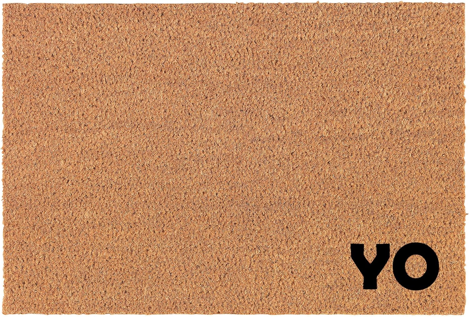 Coir Doormat Front Door Mat New Home Closing Housewarming Gift Yo Corner (30 x 18 Standard)