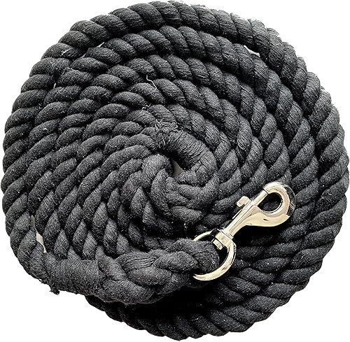 Miniatura 4 de Majestic Ally Paquete de 2 cuerdas de plomo de algodón sólido para caballos y ganado  10 pies de largo y 58 pulgadas (0.630 in) de grosor  Broche de