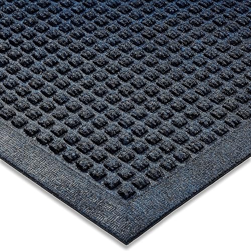 Ecomills Tapete retenedor de agua, 18 x 30 pulgadas, parte trasera antideslizante de goma, para interiores y exteriores, alfombra de entrada de