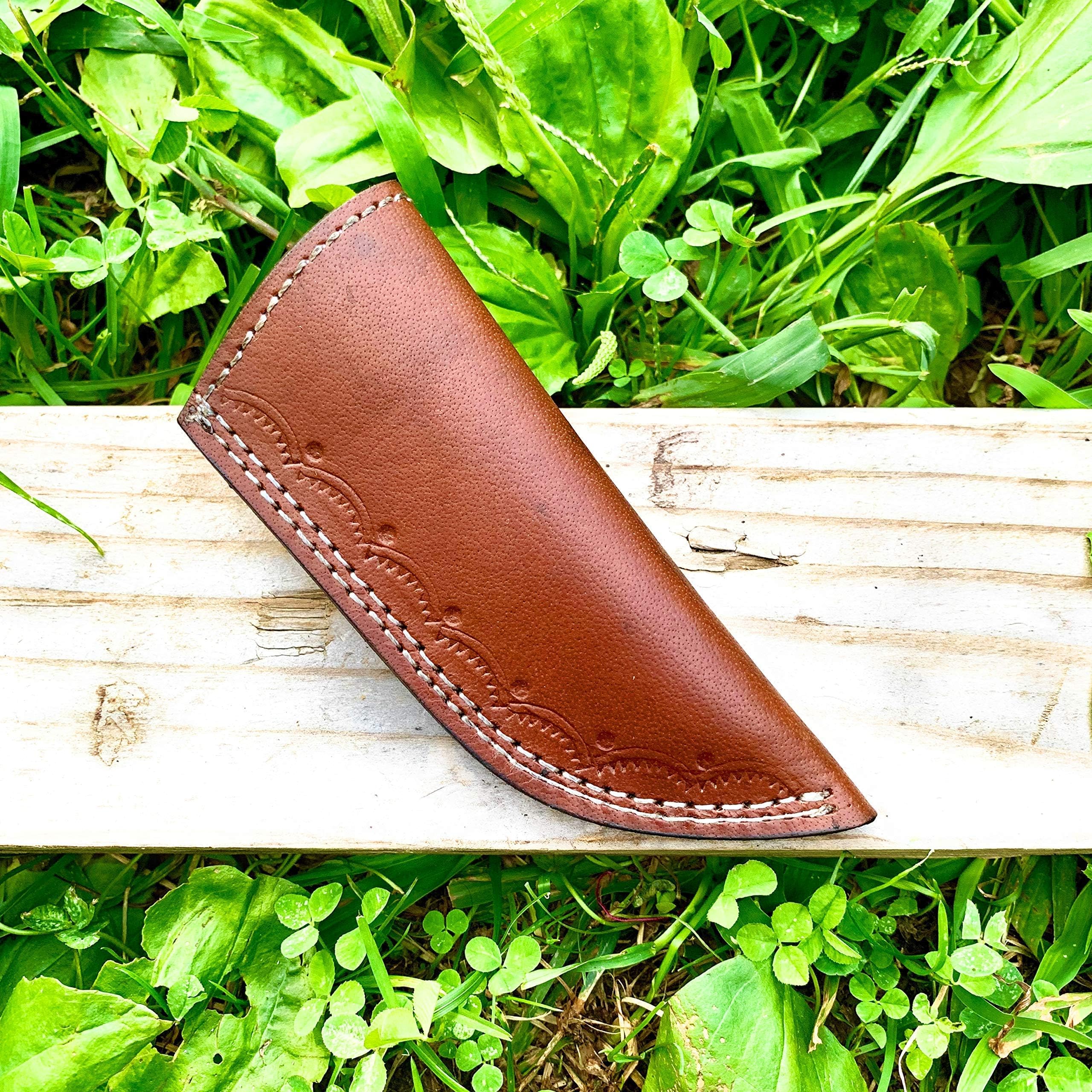 5" long handmade leather sheath for Fixed blade knife