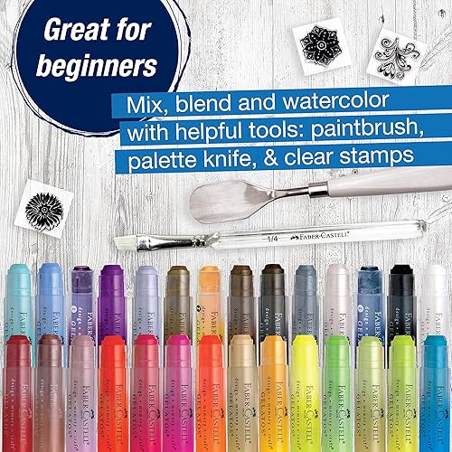 Miniatura 6 de Faber-Castell Gelatos Dolce 2 Set de regalo: 28 crayones de gel de acuarela y suministros de acuarela para pintura, dibujo y arte, lápices de