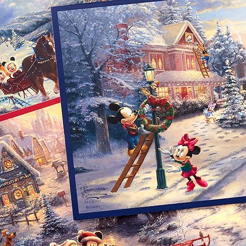 Miniatura 5 de Hallmark - Tarjetas navideñas de Thomas Kinkade en caja, surtido de escenas nevadas (3 diseños, 24 tarjetas de Navidad con sobres).
