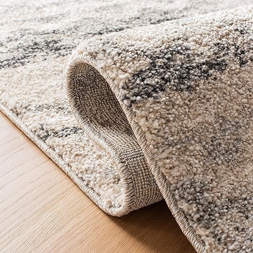 Miniatura 6 de SAFAVIEH Retro Collection - Alfombra extragrande de 11 x 15 pies, color crema y gris, diseño abstracto moderno, no desprende pelusa y de fácil