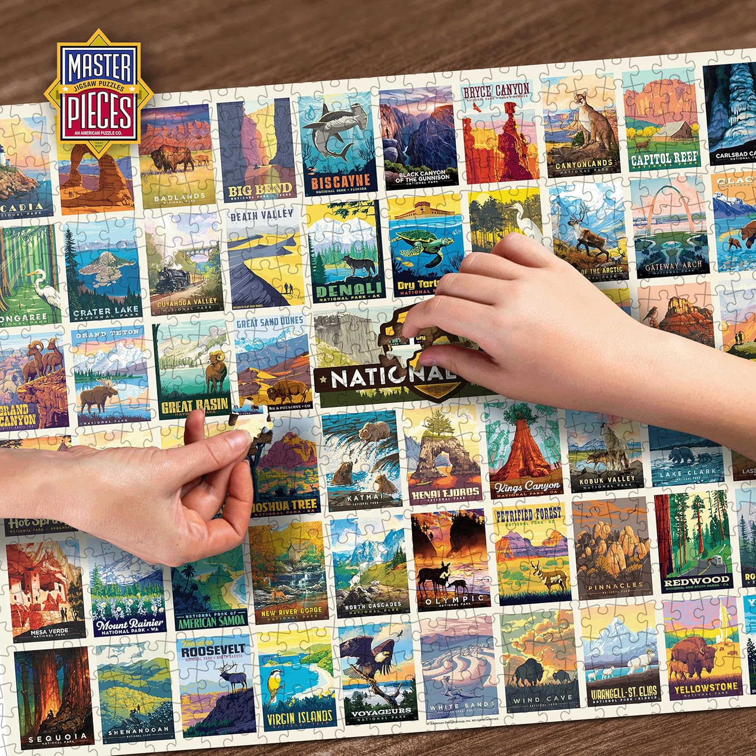 MasterPieces National Parks Maps 1000 Piece Jigsaw Puzzle for Adults, Family, Or Youth - America's National Parks by Anderson Design