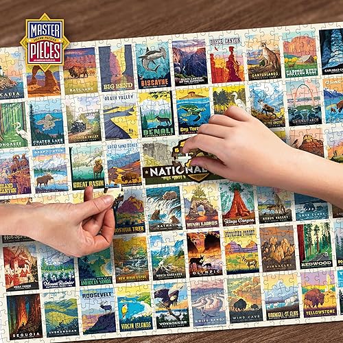 Miniatura 2 de MasterPieces National Parks Maps - Rompecabezas de 1000 piezas para adultos, familia o jóvenes - Parques Nacionales de Estados Unidos por Anderson