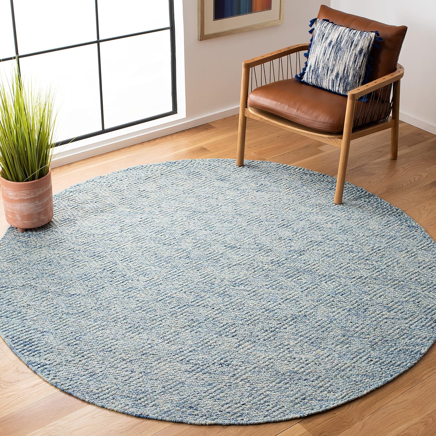 SAFAVIEH Natura Collection Accent Rug - 3' x 5', Blue, Handmade Wool, Ideal for High Traffic Areas in Entryway, Living Room, Bedroom (NAT503B)