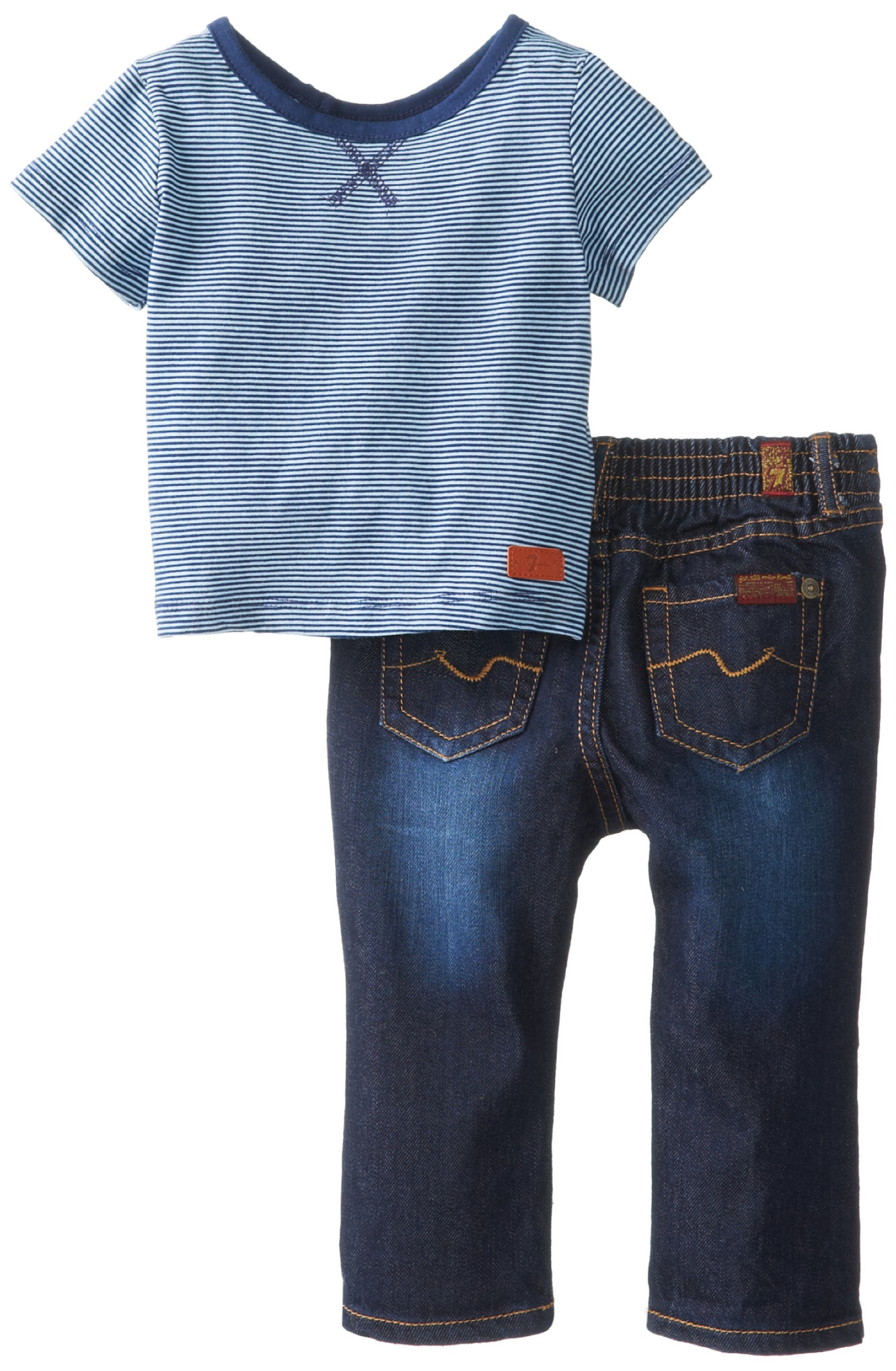 Seven for All Mankind Baby-Boys Newborn Standard with Striped Tee