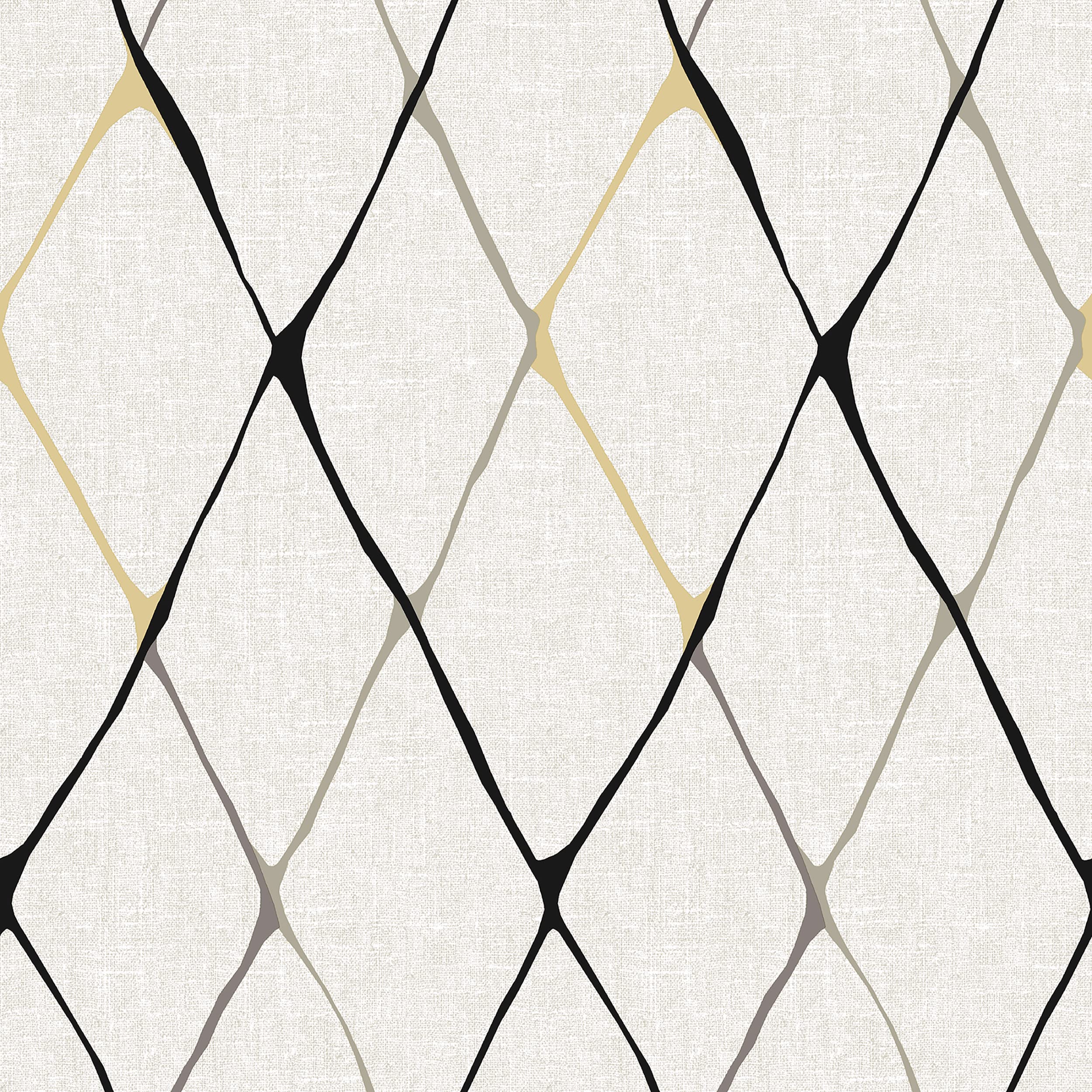 Peel and Stick Wallpaper, Geometric Wallpaper for Bedroom, Powder Room, Kitchen, Self Adhesive, Vinyl, 30.75 Sq Ft Coverage (Diamondlike Collection, Graphite)