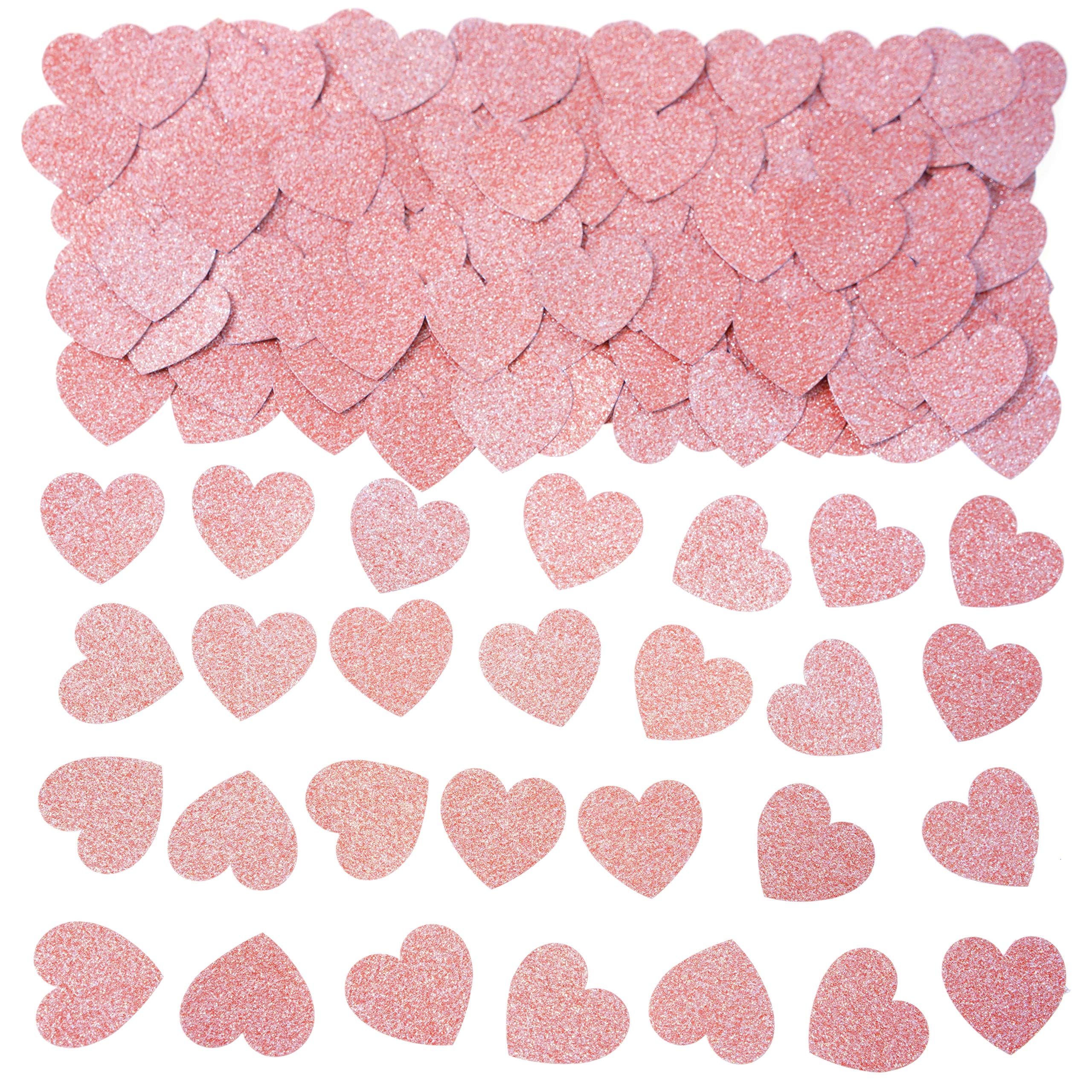 Confeti de mesa de oro rosa con corazón para boda, fiesta de San Valentín, fiesta de San Valentín, confeti para despedida de soltera, compromiso, despedida de soltera, decoración de confeti, 200