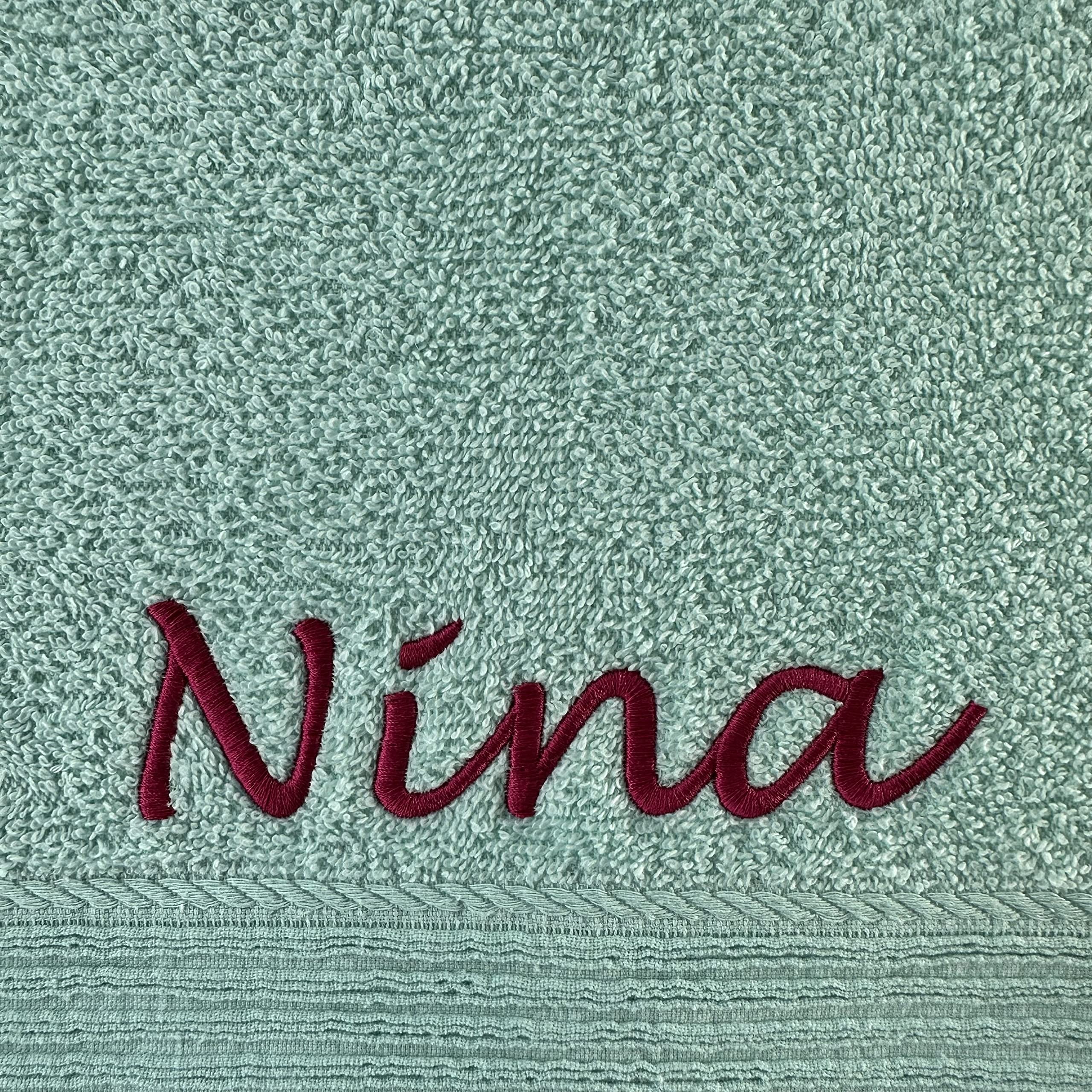 Asciugamano Personalizzato Con Nome Ricamato – 100% Cotone 100x180 Cm – Made In Germany - 2