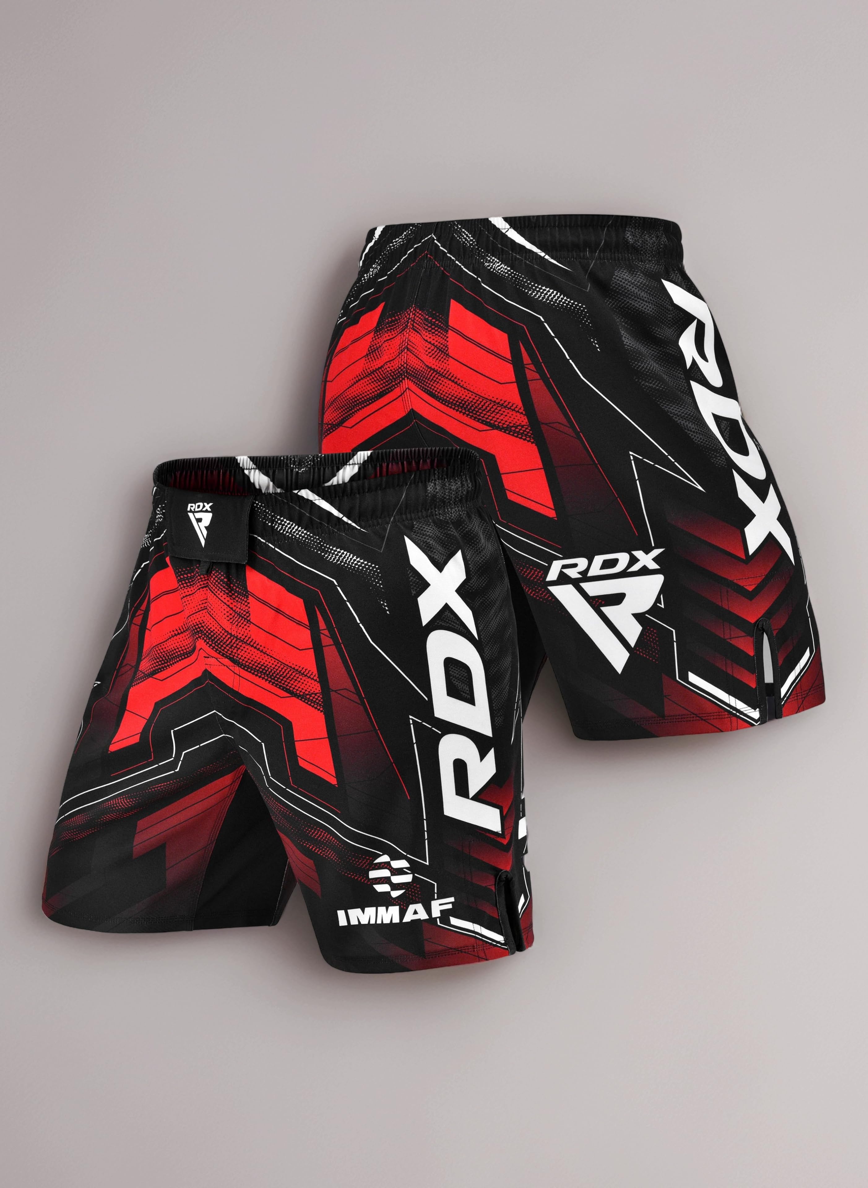 IMMAF Approved MMA Fight and Training Shorts, Lightweight Fabric Elasticated waistband, Adult & Kids Side Slits Design for Full Range Mobility, Suitable for MMA Boxing Muay Thai Kickboxing Workout