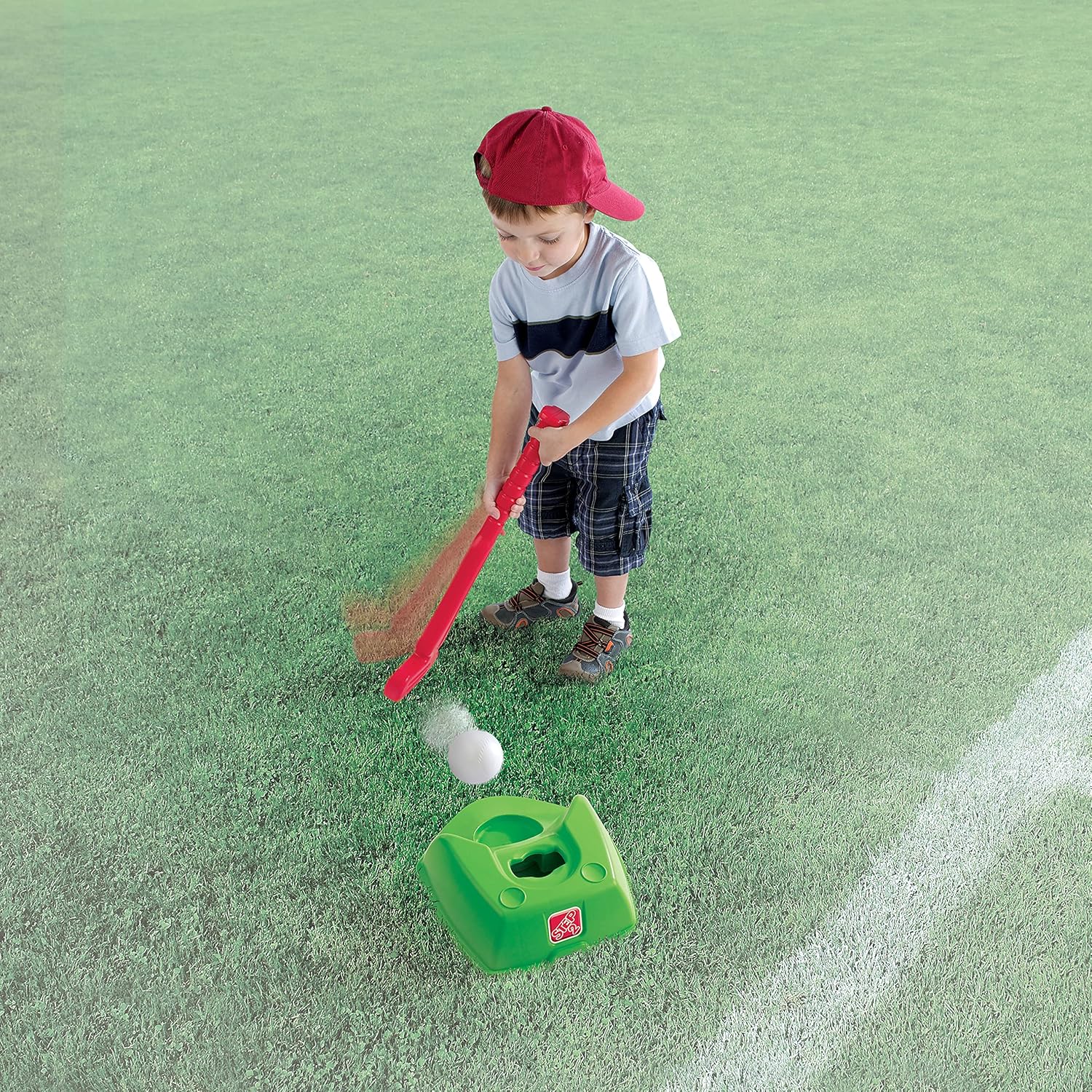 Step2 2-in-1 T-Ball and Golf Set Toy - Outdoor Play Golf Baseball Set for Kids - Durable Plastic Toys - Red/Green/Yellow : Toys & Games