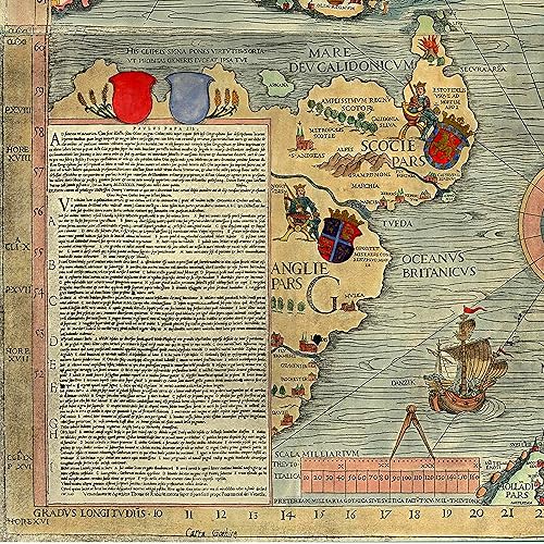 Miniatura 8 de Mapa del mar de una Escandinavia por Olaus Magnus en 1527-39. Carta Marina. Suecia, Dinamarca, Noruega, Islandia y Finlandia