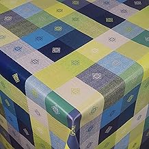 d-c-fix Oilcloth Tablecloth Garden Tablecloth Choice of Sizes Linen Look Checked Blue 120 x 140 cm Rectangular Washable