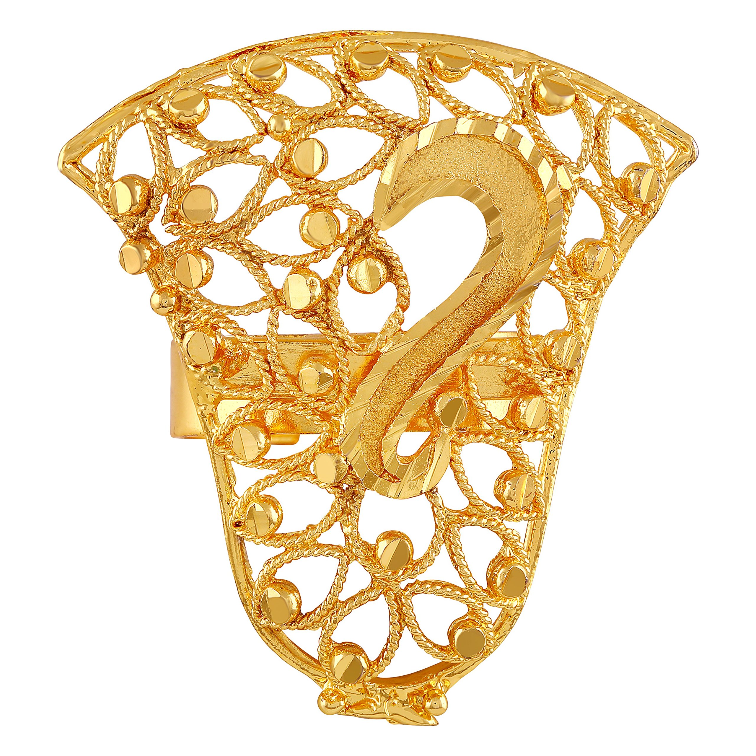 asmitta Trapezium Shape Gold toned Finger Ring for women and Girls-picture-33