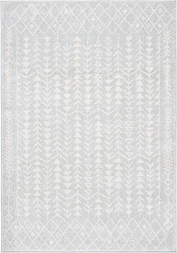 Miniatura 2 de SAFAVIEH Tulum Collection - Alfombra de área de 6 x 9 pies, color gris claro y marfil, diseño marroquí bohemio envejecido, no desprende pelusa y de