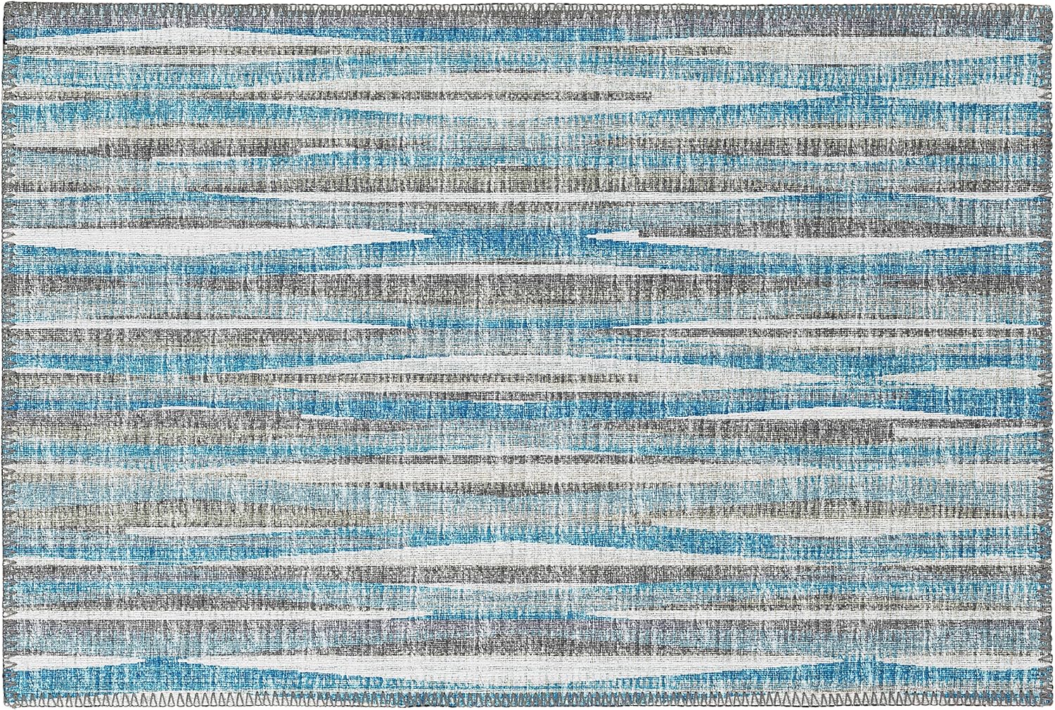 Addison Rugs Waverly 1'8" x 2'6" AWA31 Blue Indoor Outdoor Area Rug, Stain Resistant, Machine Washable, Non Shedding, Bedroom, Living Room, Dining Room, Kitchen Rug