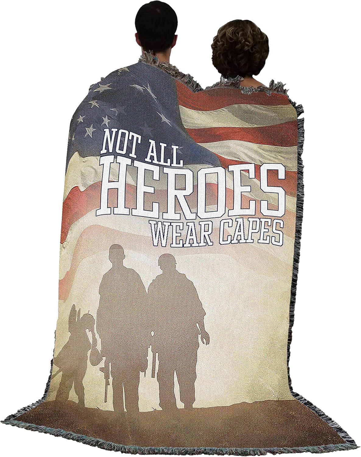Pure Country Weavers Not All Heroes Wear Capes Blanket - Gift Military Tapestry Throw Woven from Cotton - Made in the USA (72x54)