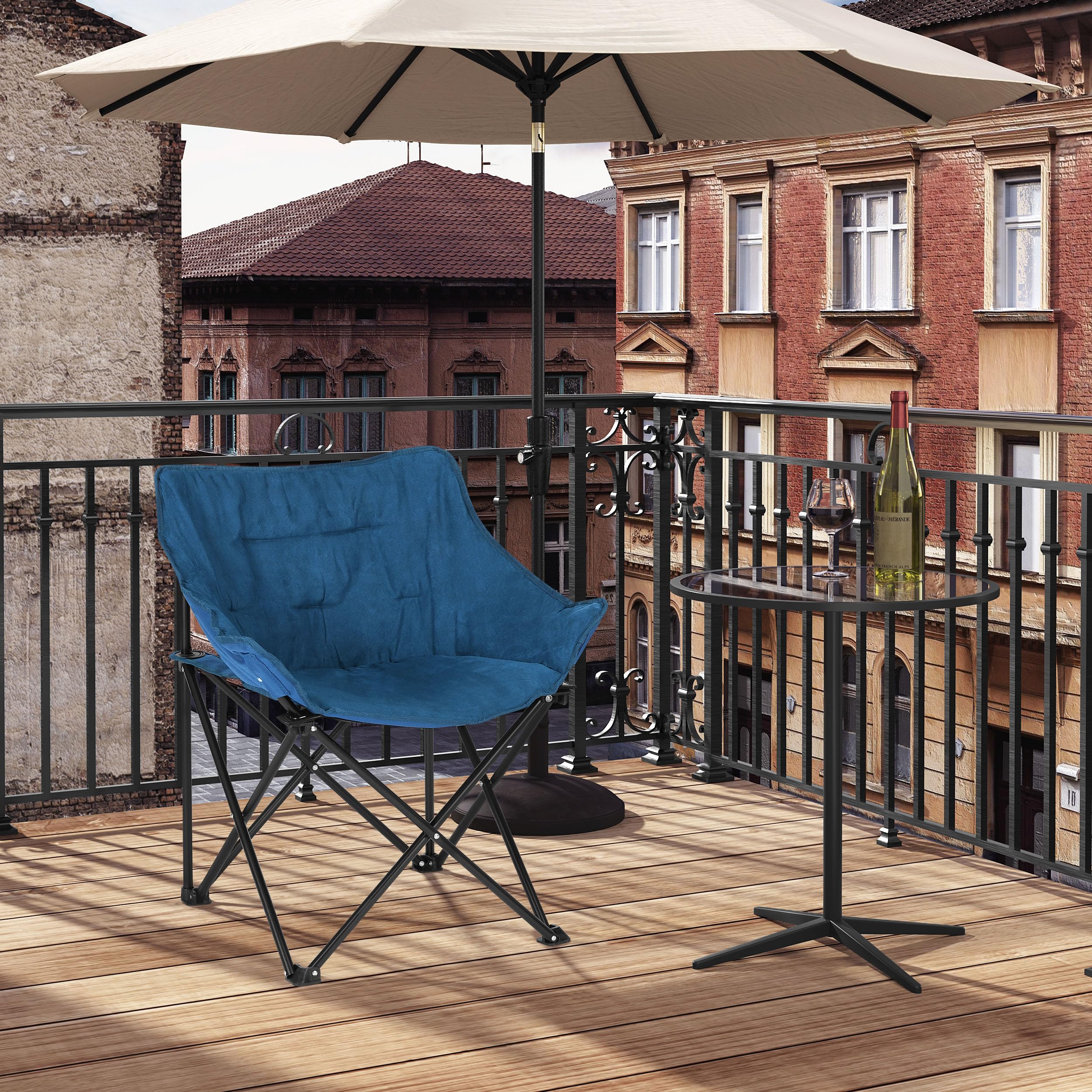 WOLTU Silla Camping Plegable, Portátil y Ligera, Azul