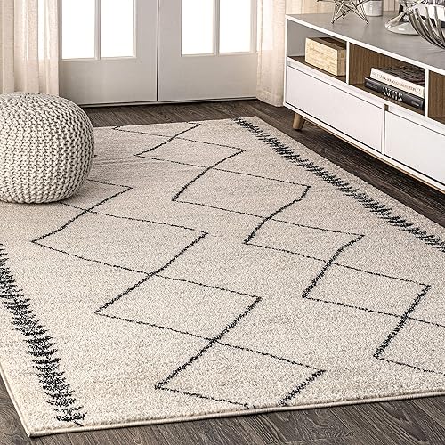 Miniatura 1 de JONATHAN Y MOH203A-4 Zaina - Alfombra marroquí Beni Souk para interiores de granja, estilo bohemio, minimalista, geométrico, fácil de limpiar, para