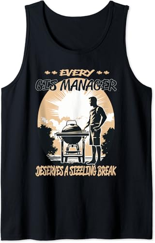GIS Manager Funny BBQ Chef or Grill Fun Tank Top
