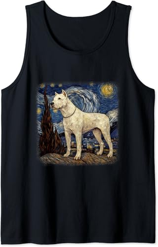 Van gogh Dogo Argentino in starry night Tank Top