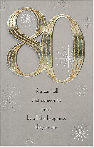 Miniatura 4 de American Greetings Tarjeta de cumpleaños número 80 (Extraordinary You)