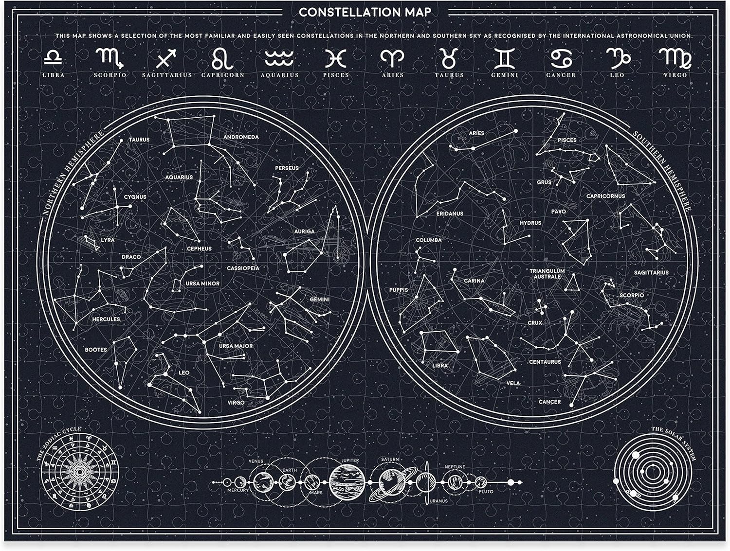 Gift Republic Rompecabezas de constelación que brilla en la oscuridad 300 piezas 11.8x15.7 in Rectangular