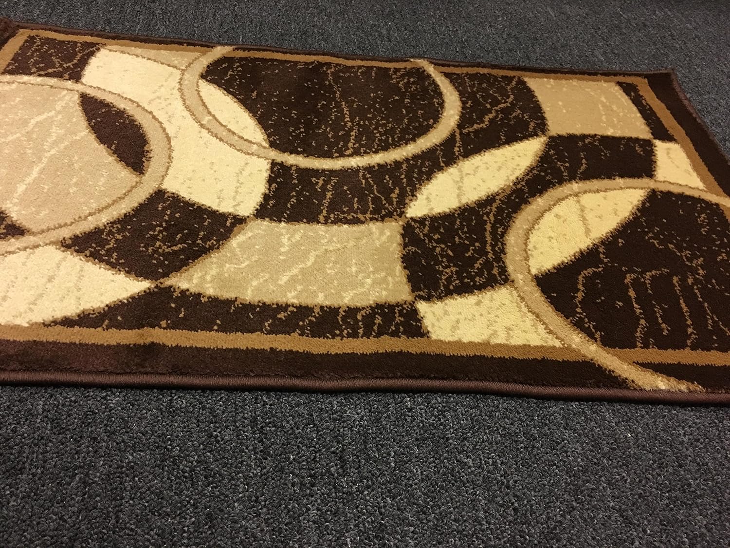 Bellagio Modern Doorway Mat Area Rug Dark Brown Design 162 (2 feet X 3 feet 4 inch)