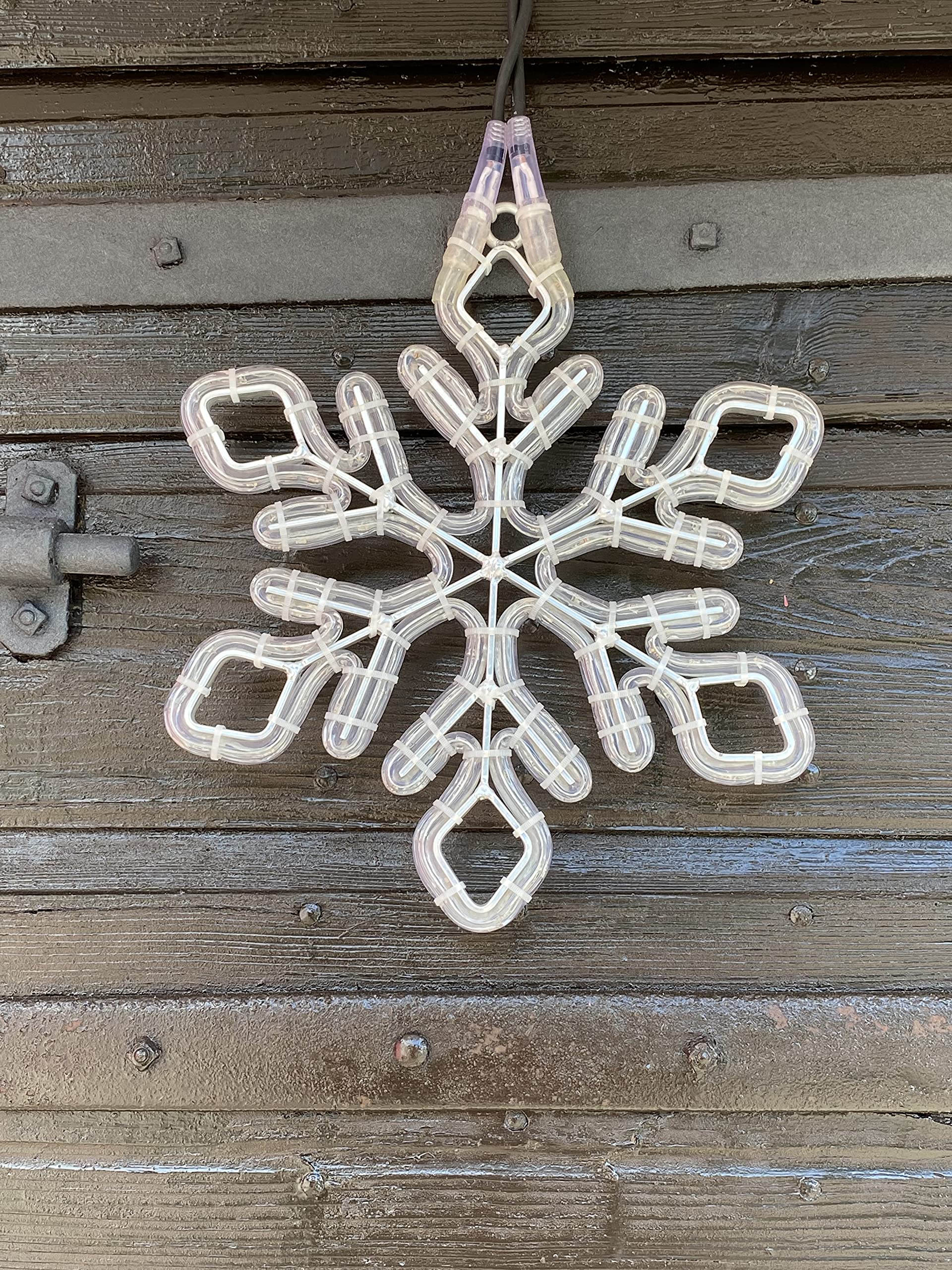 Profi Serie - LED Schneeflocke, Weihnachtsbeleuchtung außen figuren, Warmweiß, 40 * 35cm, IP65, 230V, mit Netzkabel, Rostfrei Alu-Rahmen, Erweiterbar, Fenster, Dach, Balkon, Garten, Deko