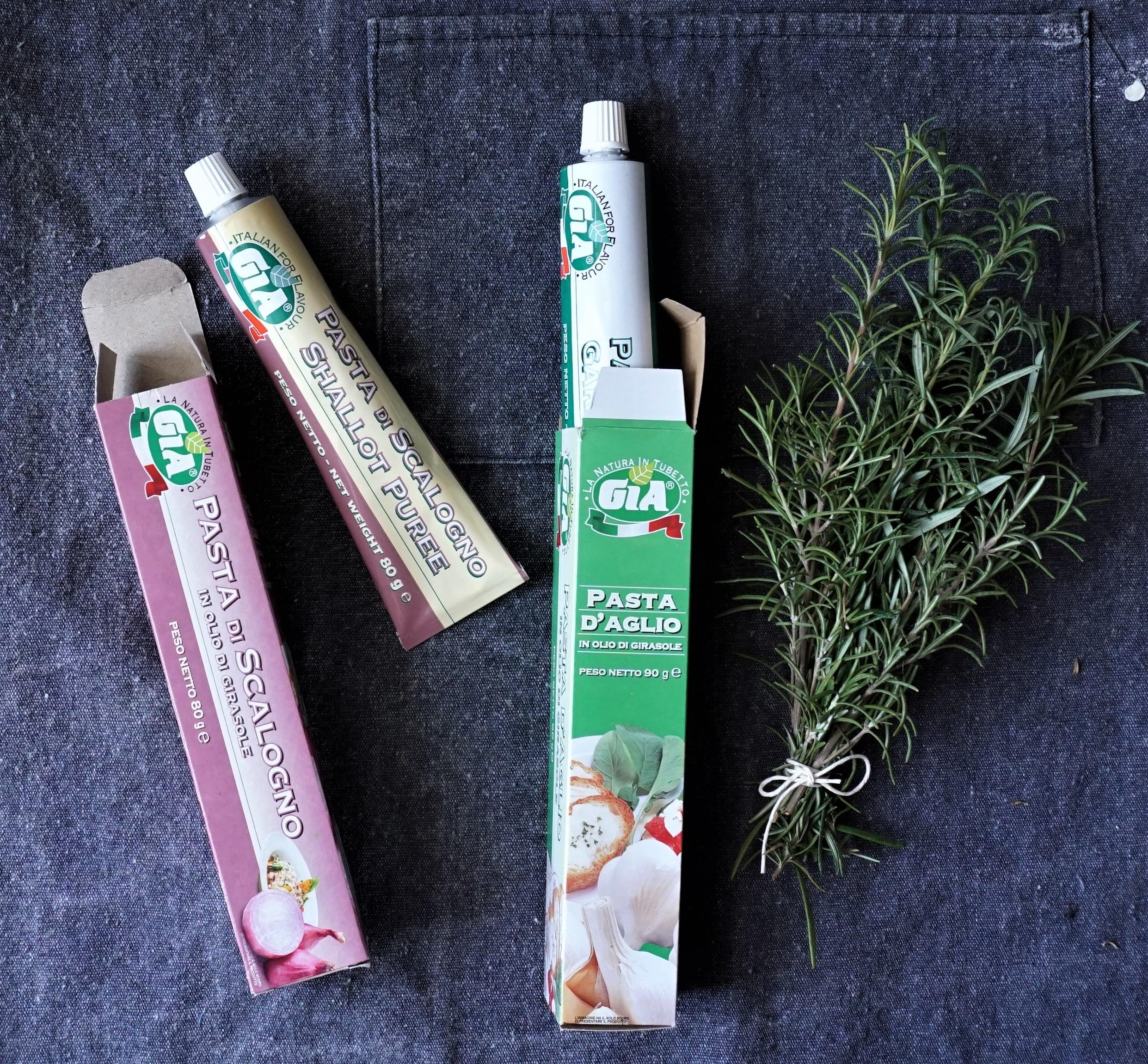 GIA - Tubo Pasta de Ajo Concentrado, Producto Italiano, Crema al Gusto, Listo para usar, 90gr