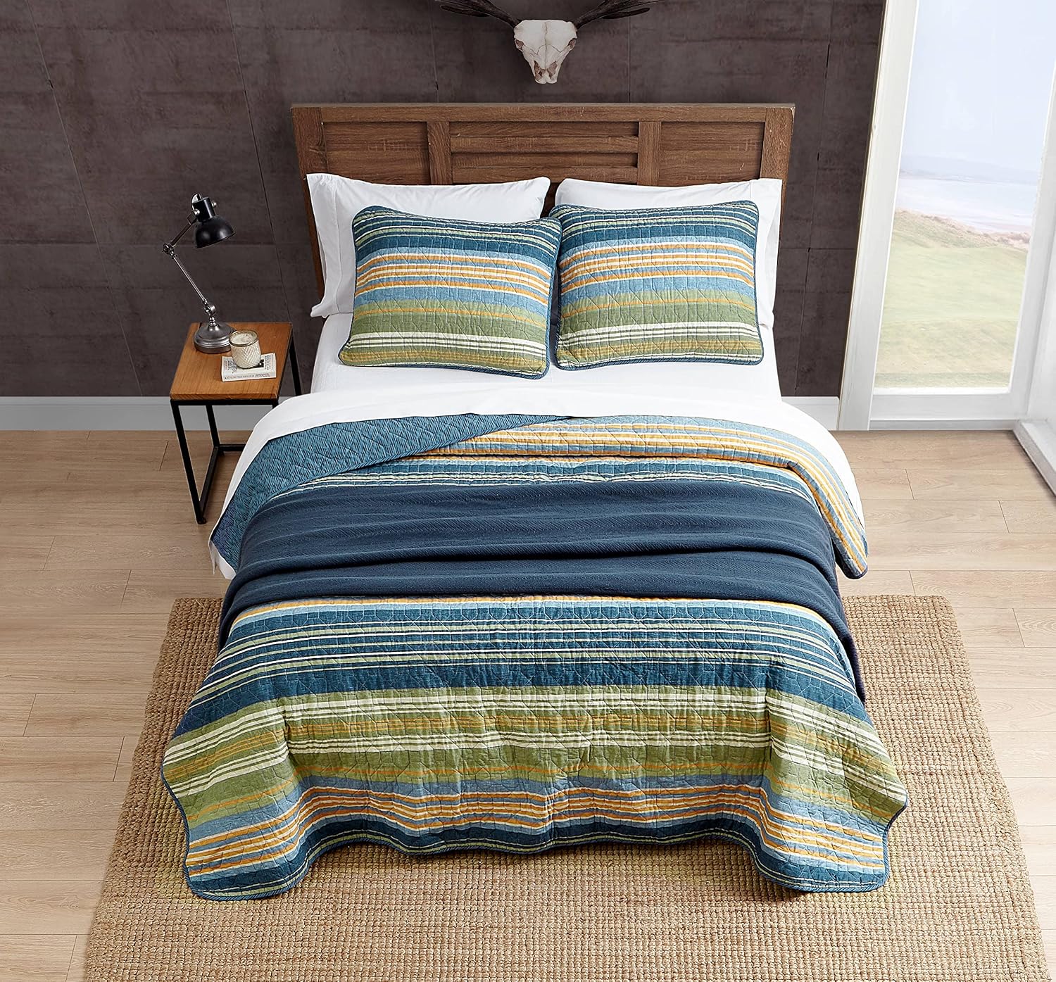 Eddie Bauer - Queen Quilt Set, Reversible Cotton Bedding with Matching Shams, Home Decor for All Seasons (Yakima Green, Queen)