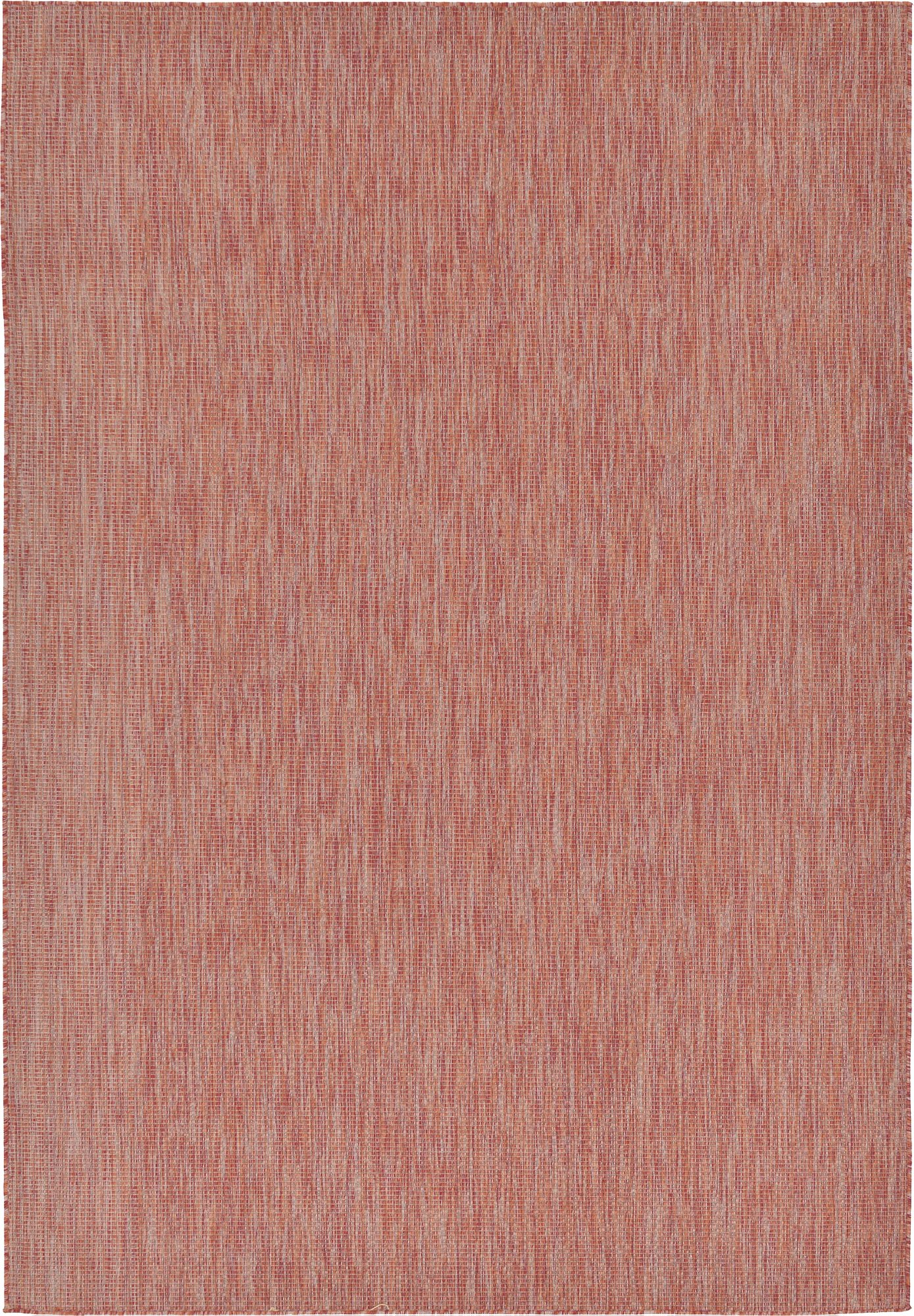 Unique Loom Collection Casual Transitional Solid Heathered Indoor/Outdoor Flatweave Area Rug (7' 1" x 10' Rectangle, Rust Red/Beige)