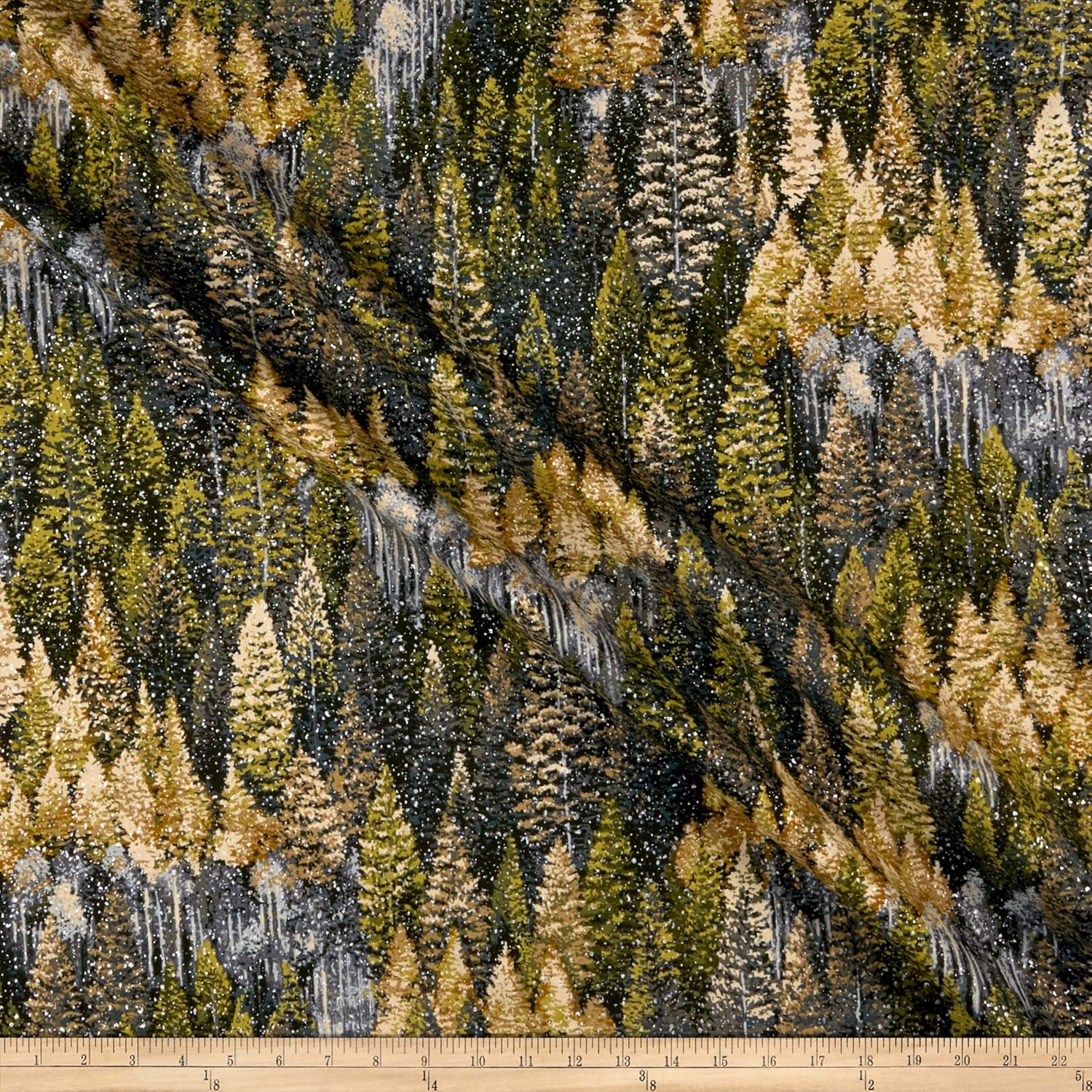 Robert Kaufman Nature's Window Metallic Allover Trees