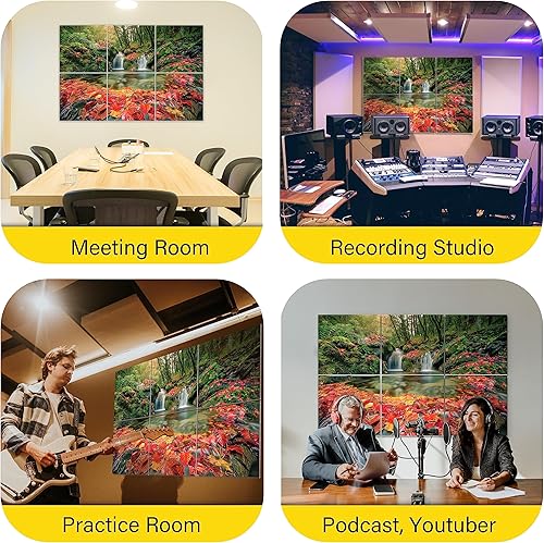 Miniatura 8 de PINWELIFE Paneles acústicos de arte de pared, paneles absorbentes a prueba de sonido, para el hogar y la oficina, amortiguación decorativa