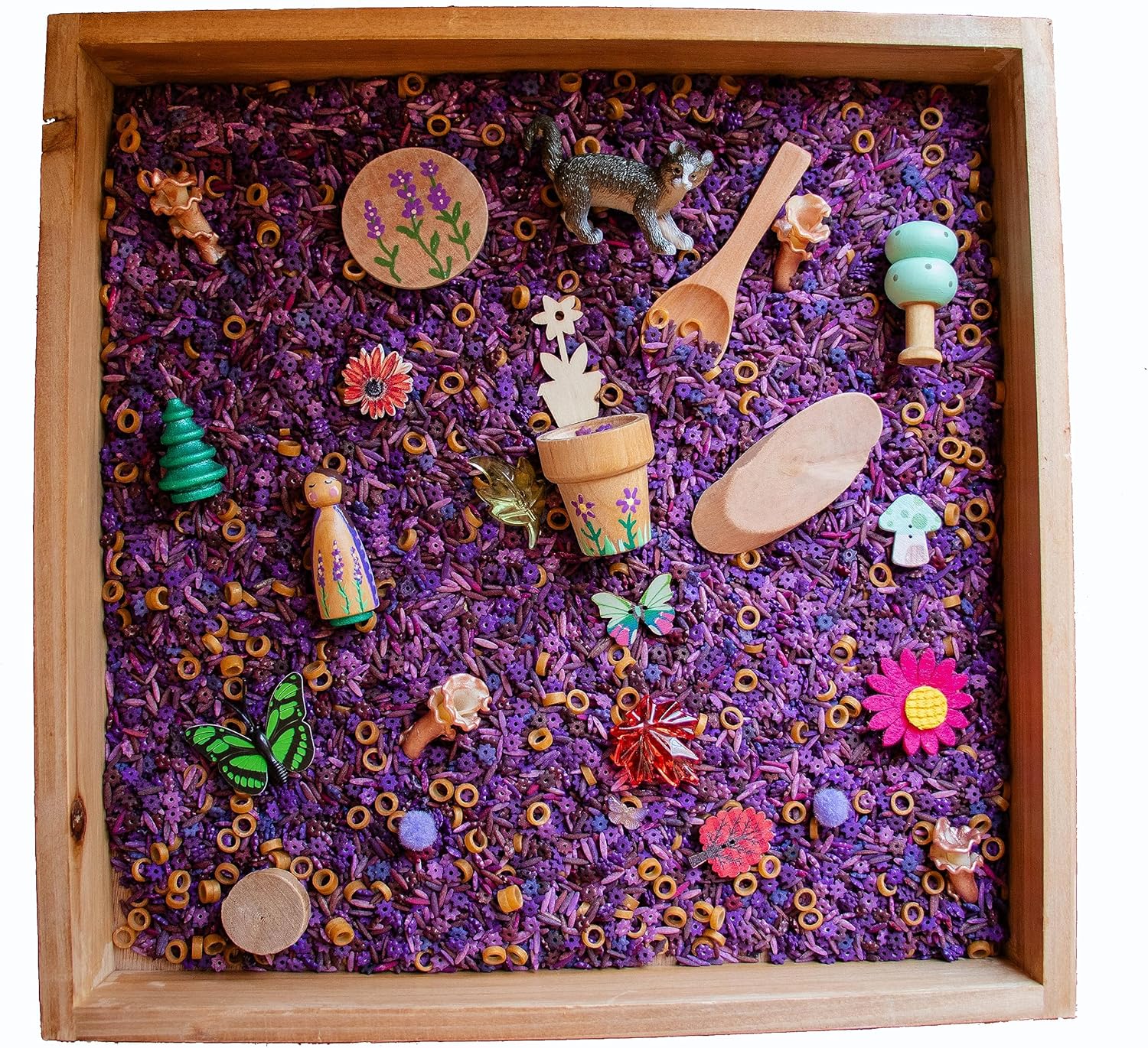 OPEN ENDED TOYS | Sensory Bin Kit, Sensory Bins, Sensory Play, Pretend Play For Todders 3-5, Toddler Toys, Open Ended Play, Sensory Rice, Sensory Table, Sensory Toys, Peg Doll, Sensory Filler