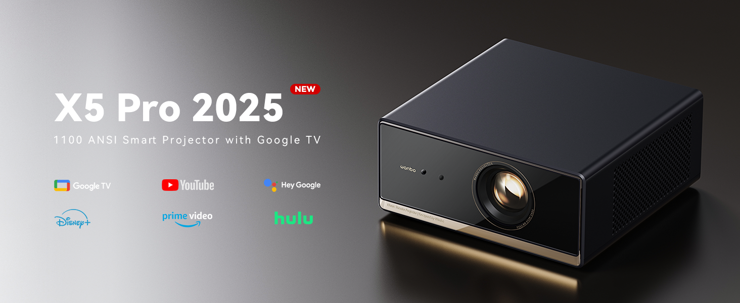Wanbo X5 Pro プロジェクター1100ANSI・Google TV搭載 Wanbo X5 Pro』レビュー、Google TV搭載、ASA3.0 AI調整対応の高機能