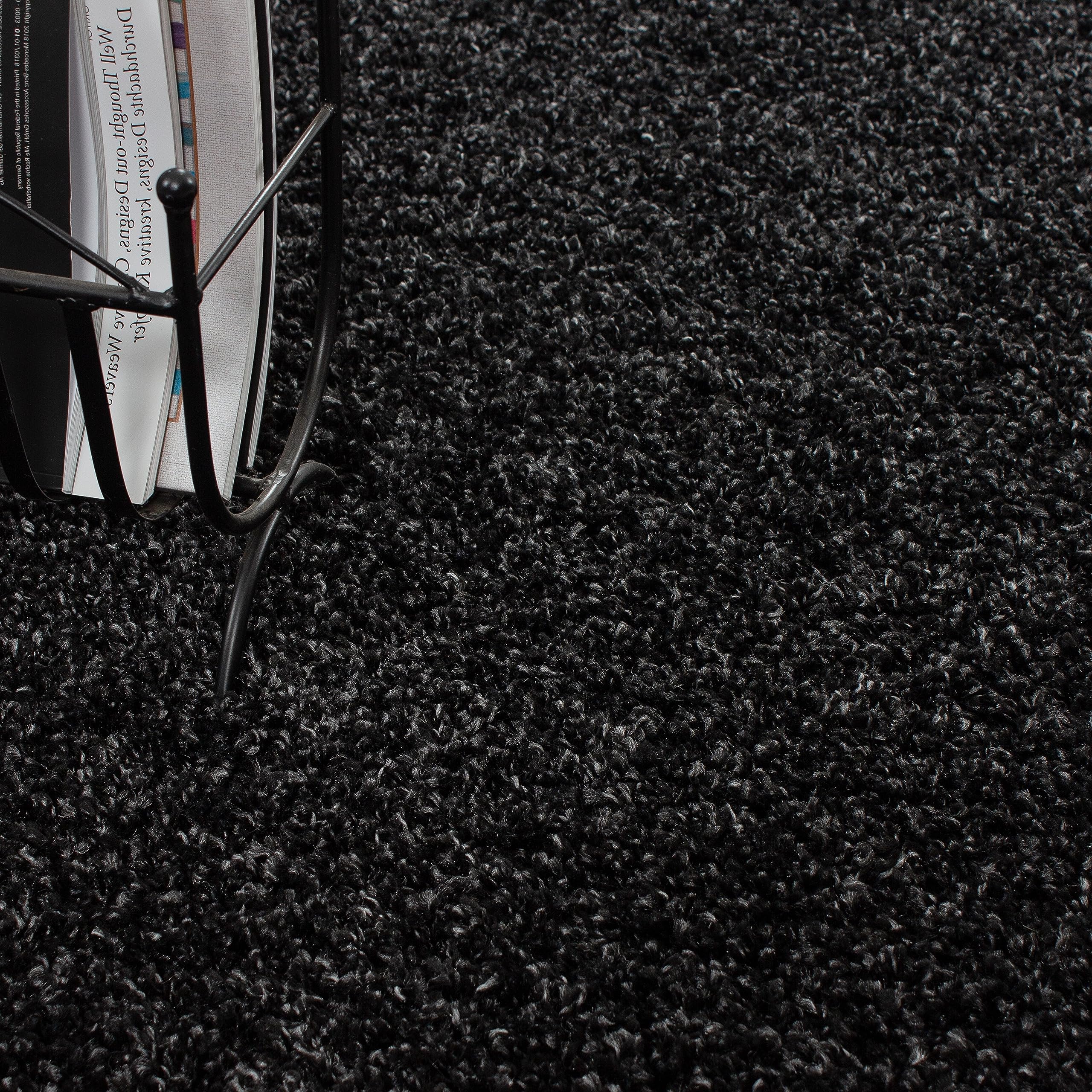 HomebyHome Tapis Shaggy Anthracite 160x230 cm Grand Tapis à Poils Longs Doux Moderne uni idéal pour Salon spacieux Chambre ou séjour Confortable et décoratif