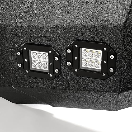 Miniatura 9 de KUAFU Parachoques delantero compatible con Ford F150 2004-2008 con luces LED, anillos en D, placa de cabrestante de 3 piezas, montaje de parachoques