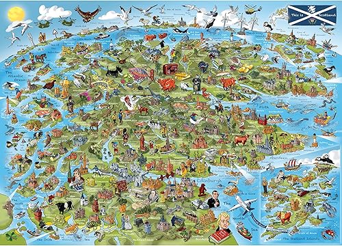 Miniatura 2 de This is Scotland - Rompecabezas de 1000 piezas | Rompecabezas de mapas de atracciones | Rompecabezas sostenible para adultos | Tablero 100%