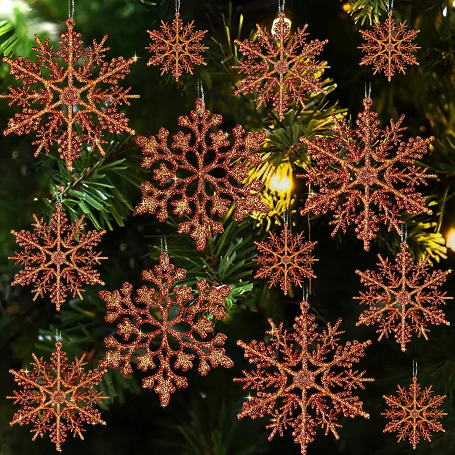 36pcs Snowflakes-Christmas Tree Decorations, Snowflake Ornaments for Tree, Plastic Glitter Red Gold Snow Flakes Ornaments, Christmas Indoor Winter Wonderland Frozen Birthday Party Holiday Home Decor 36pcs Snowflakes-Christmas Tree Decorations, Snowflake Ornaments for Tree, Plastic Glitter Red Gold Snow Flakes Ornaments, Christmas Indoor Winter Wonderland Frozen Birthday Party Holiday Home Decor